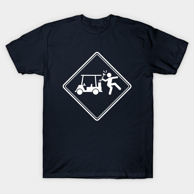 Golf Cart Accident (White) T-Shirt by ZPDesign